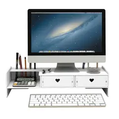 GENERICO - Soporte Elevador Para Pc Organizador Escritorio Con Cajones