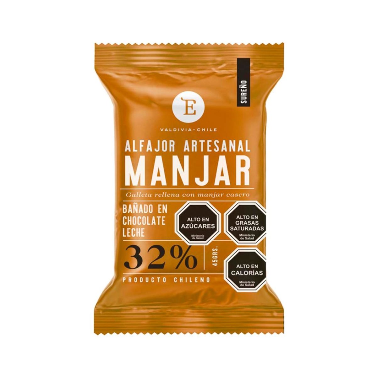 ENTRELAGOS - Alfajor Artesanal Manjar Leche Entrelagos 24x40 gr.