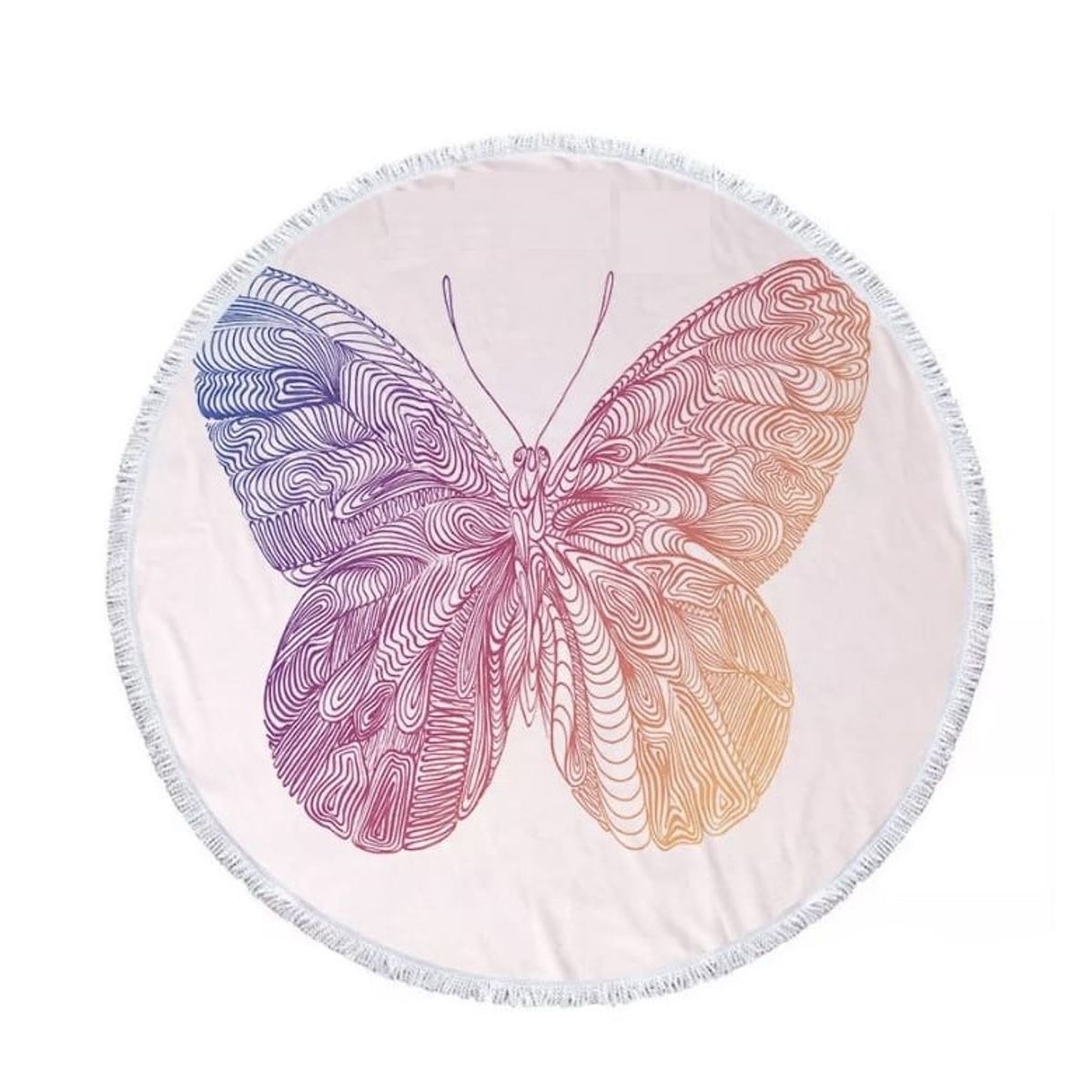 GENERICO - Manta tipo Toalla Redonda Mariposa Rose Picnic Playa