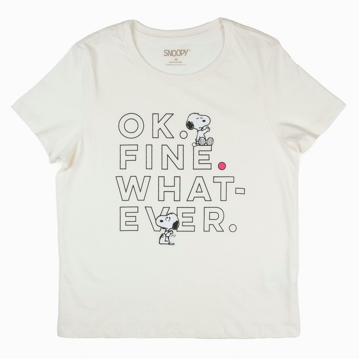 SNOOPY - Polera Mujer OK Fine Beige Snoopy