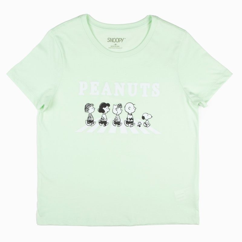 SNOOPY - Polera Mujer Peanuts Street Verde Snoopy