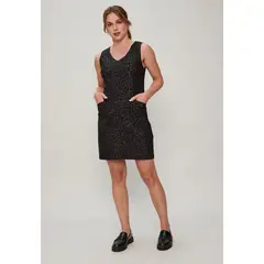 ASH - Vestido Jumper Efecto Animal Print Negro