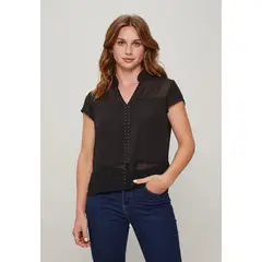 ASH - Blusa Con Transparencia Negro