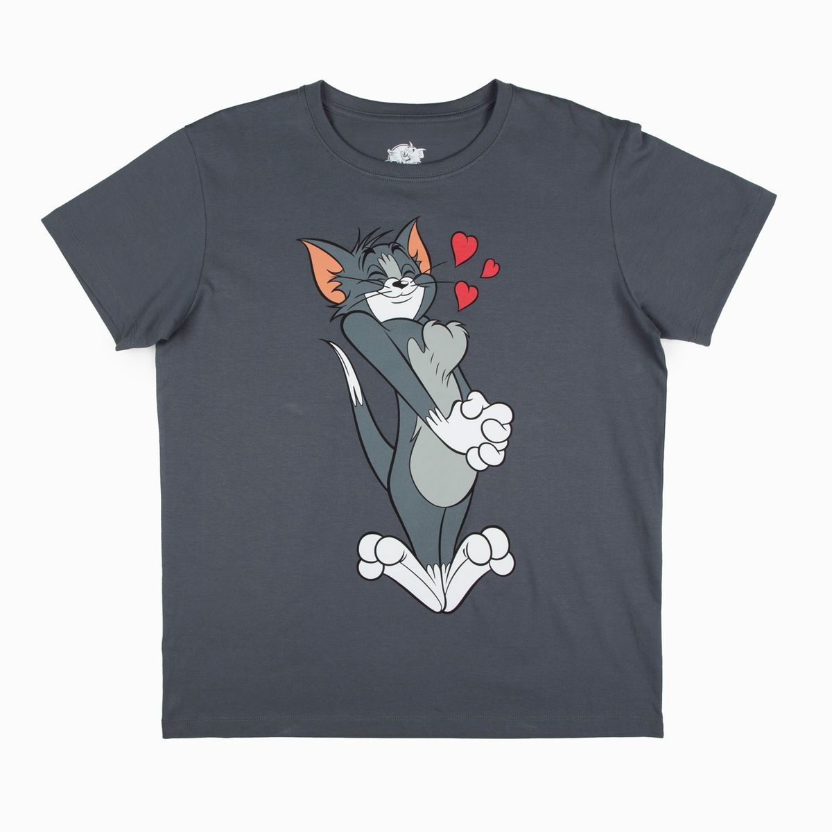 HANNA BARBERA - Polera Manga Corta Mujer Tom Gris Tom y Jerry