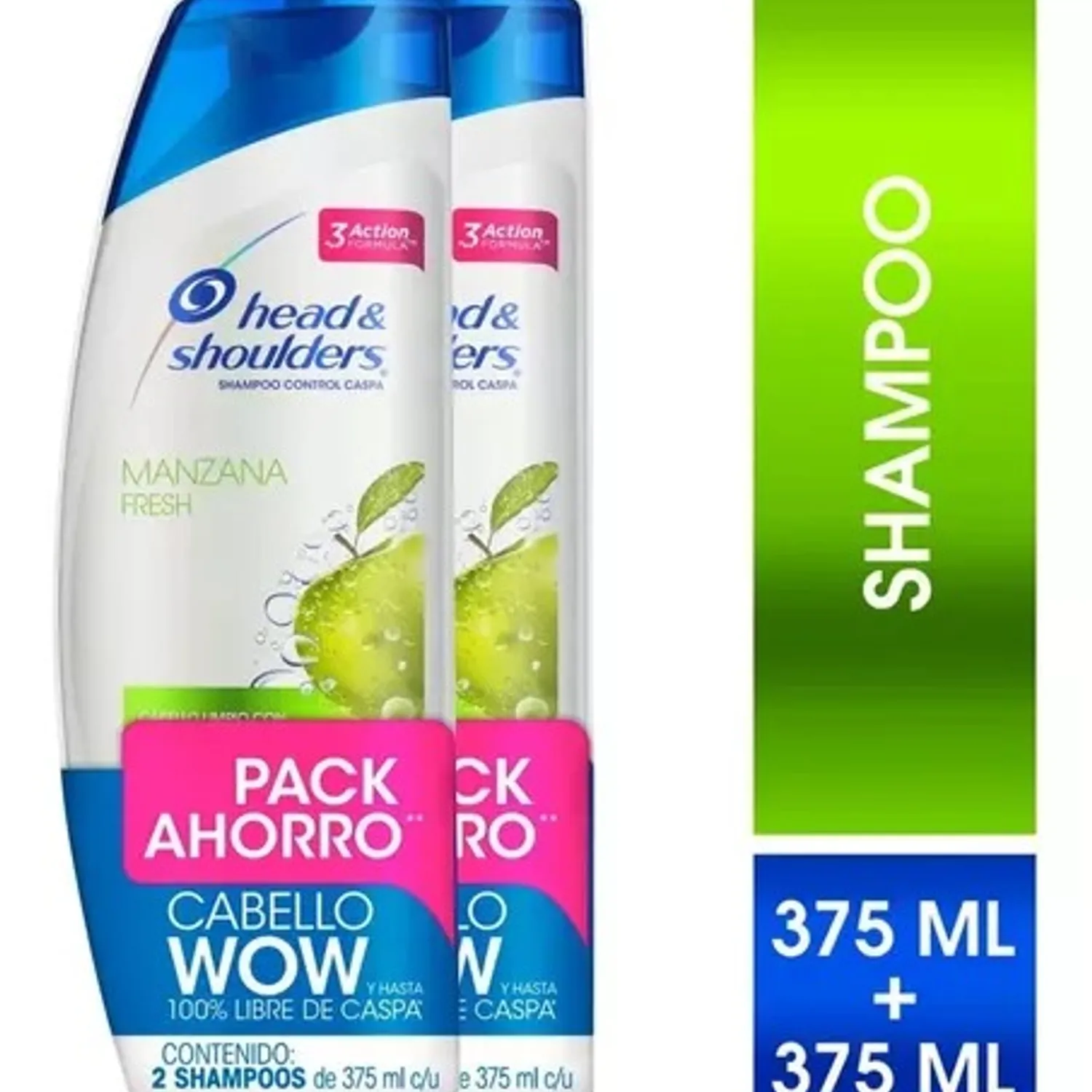 HEAD AND SHOULDERS Pack 2 Shampoo H&S Manzana Fresh 2x375ml