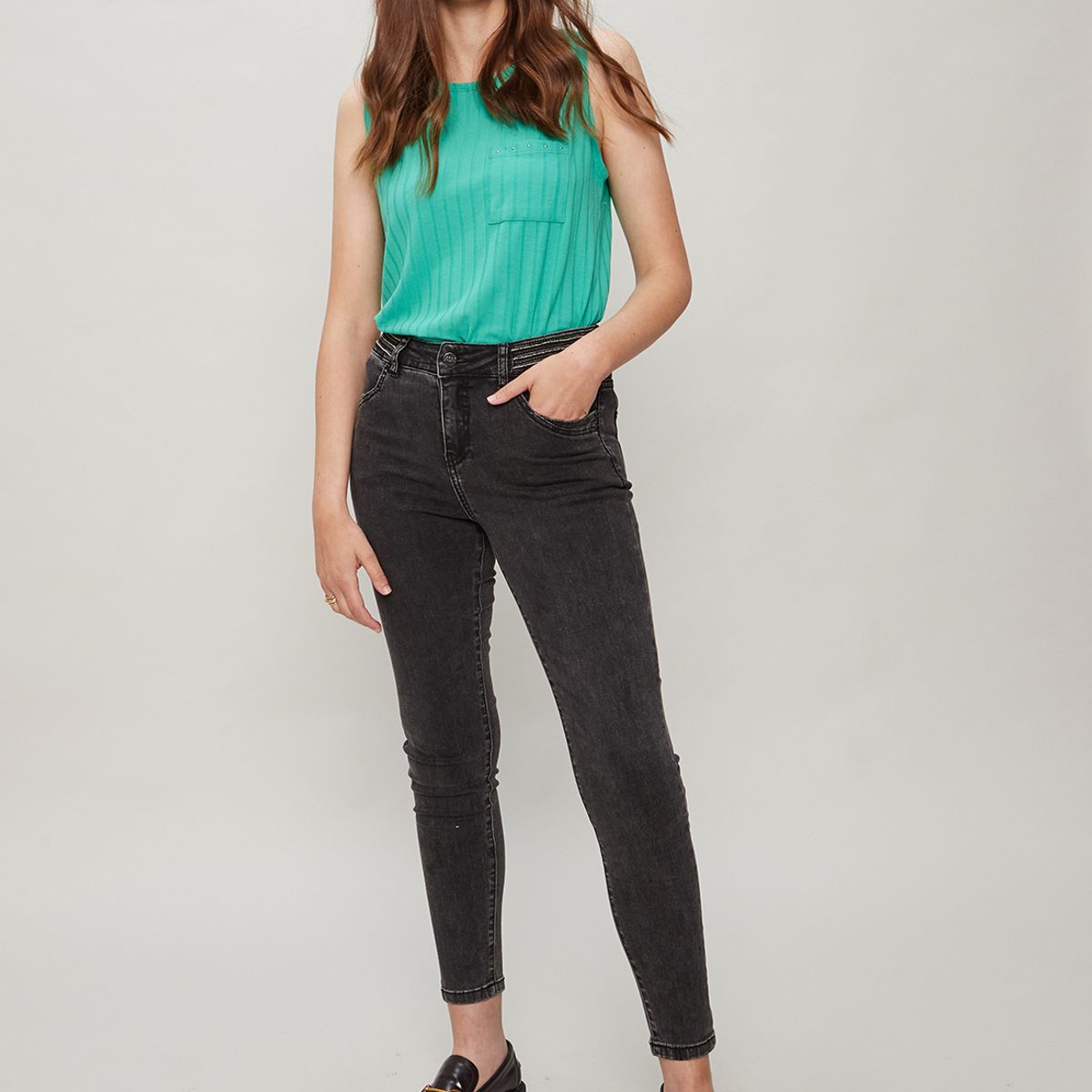 ASH - Jeans Skinny Gris Marengo Mujer Ash