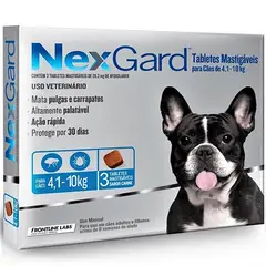 BOEHRINGER INGELHEIM - Nexgard 4 a 10 kg x 3 comprimidos ANTIPULGAS Y GARRAPATAS