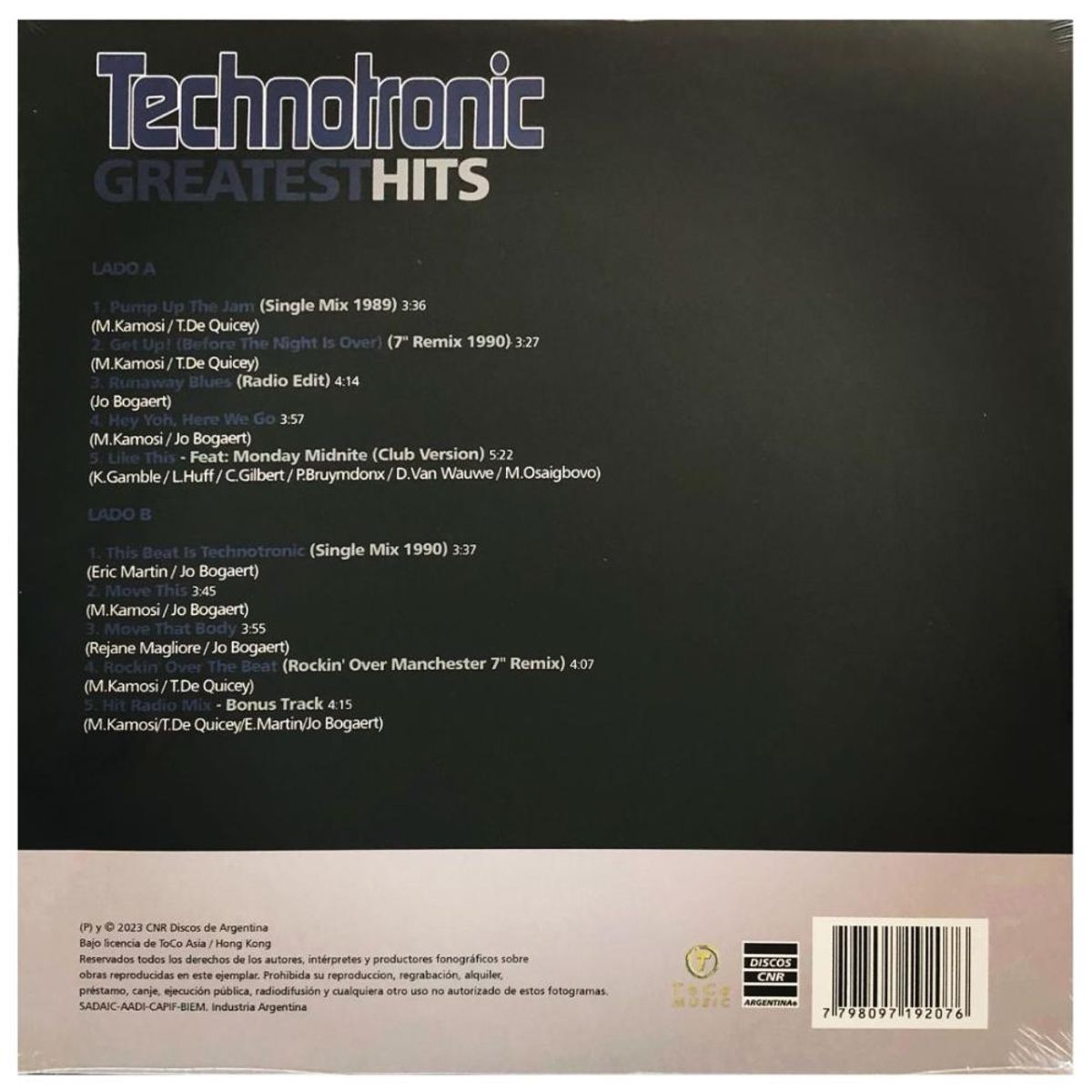 HITWAY MUSIC - TECHNOTRONIC - GREATEST HITS - VINILO HITWAY MUSIC