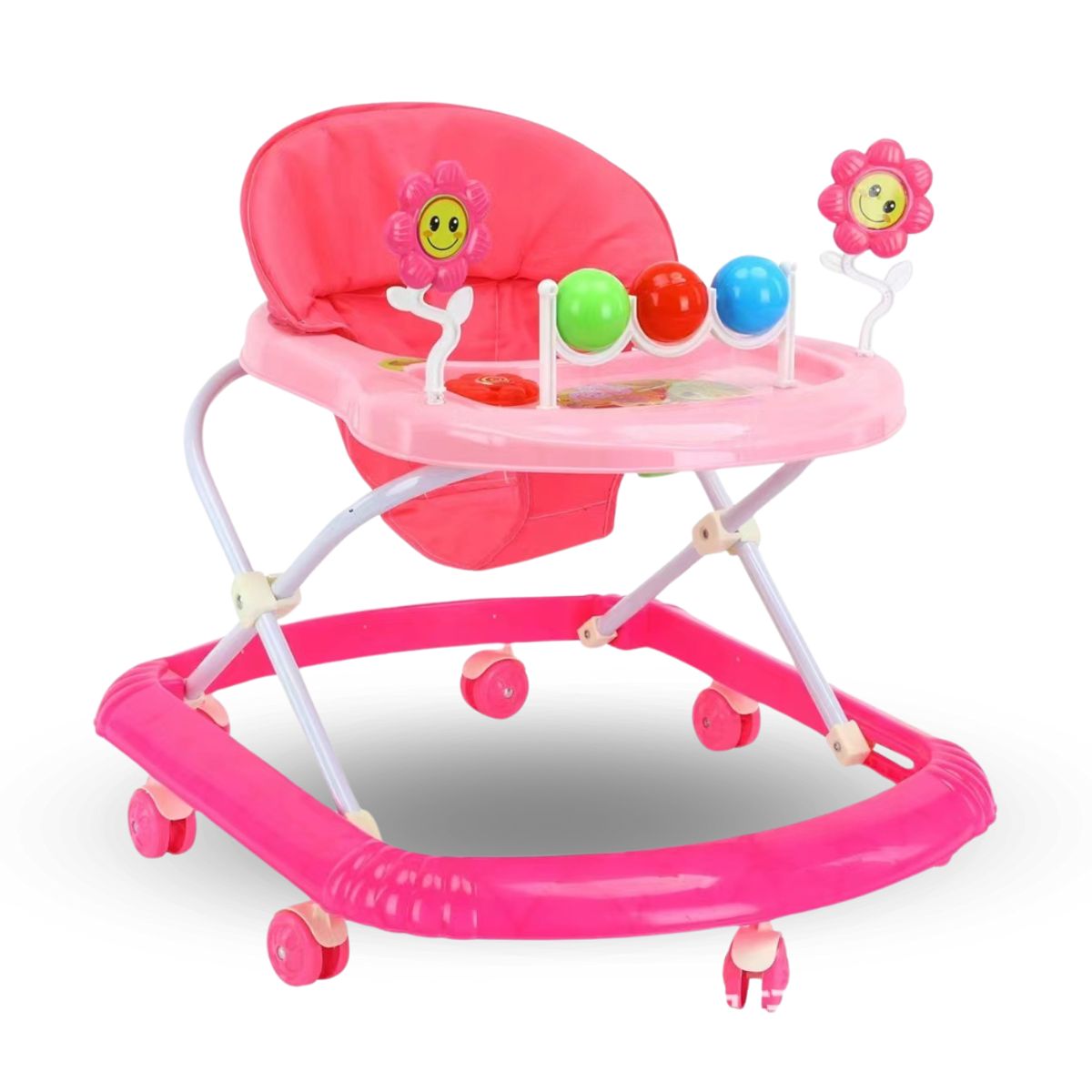 CRUSEC - Andador Plegable Flores Con Musica Portable Unisex Rosa