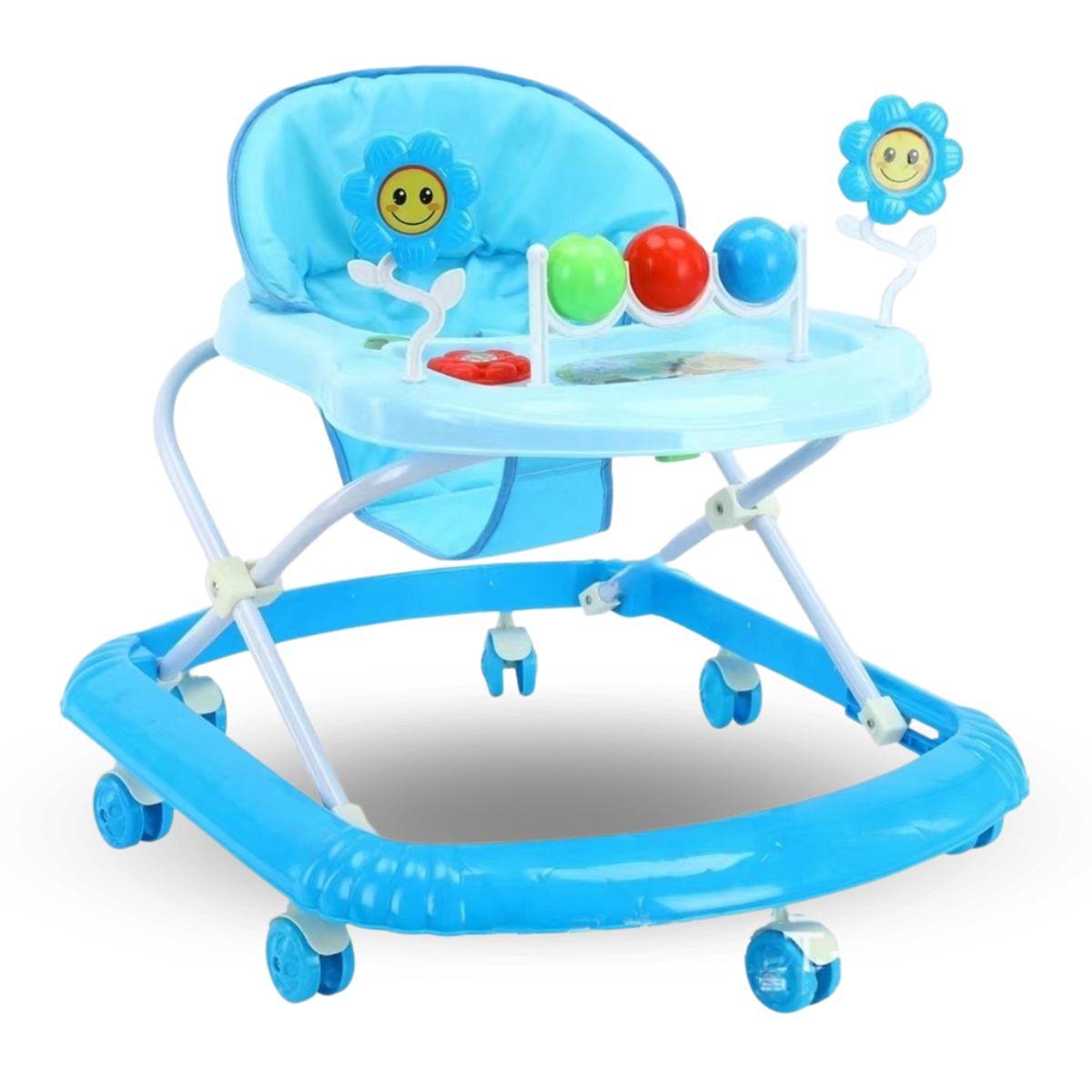 CRUSEC - Andador Plegable Flores Con Musica Portable Unisex Azul