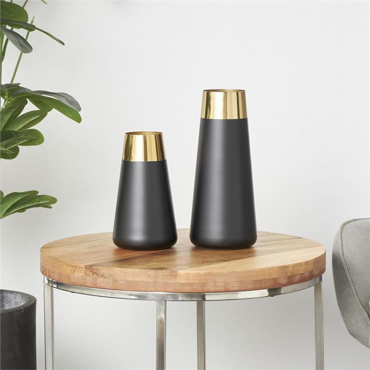 GENERICO - SET 2 JARRÓN DE ACERO