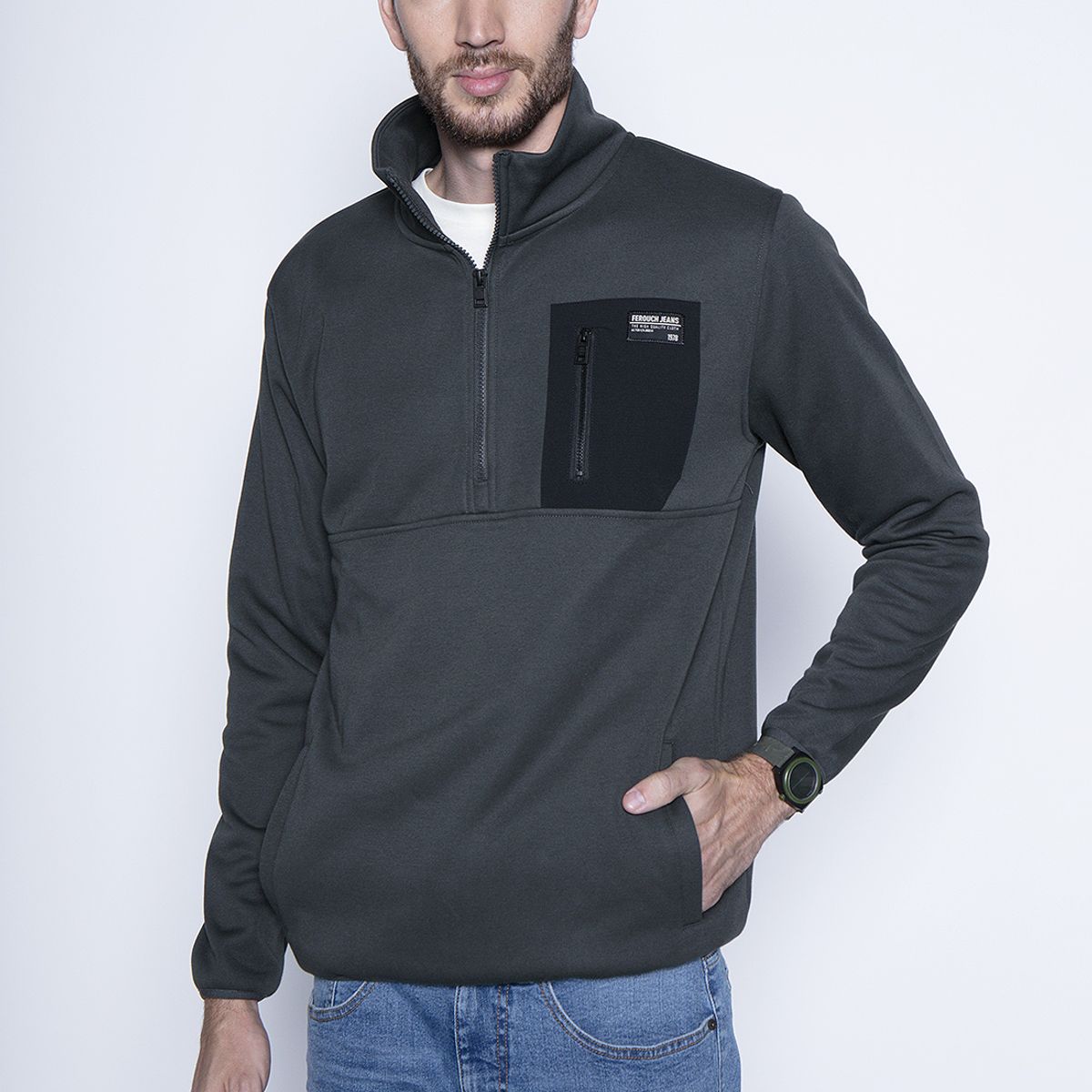 FEROUCH - Poleron Washington Gris Ferouch