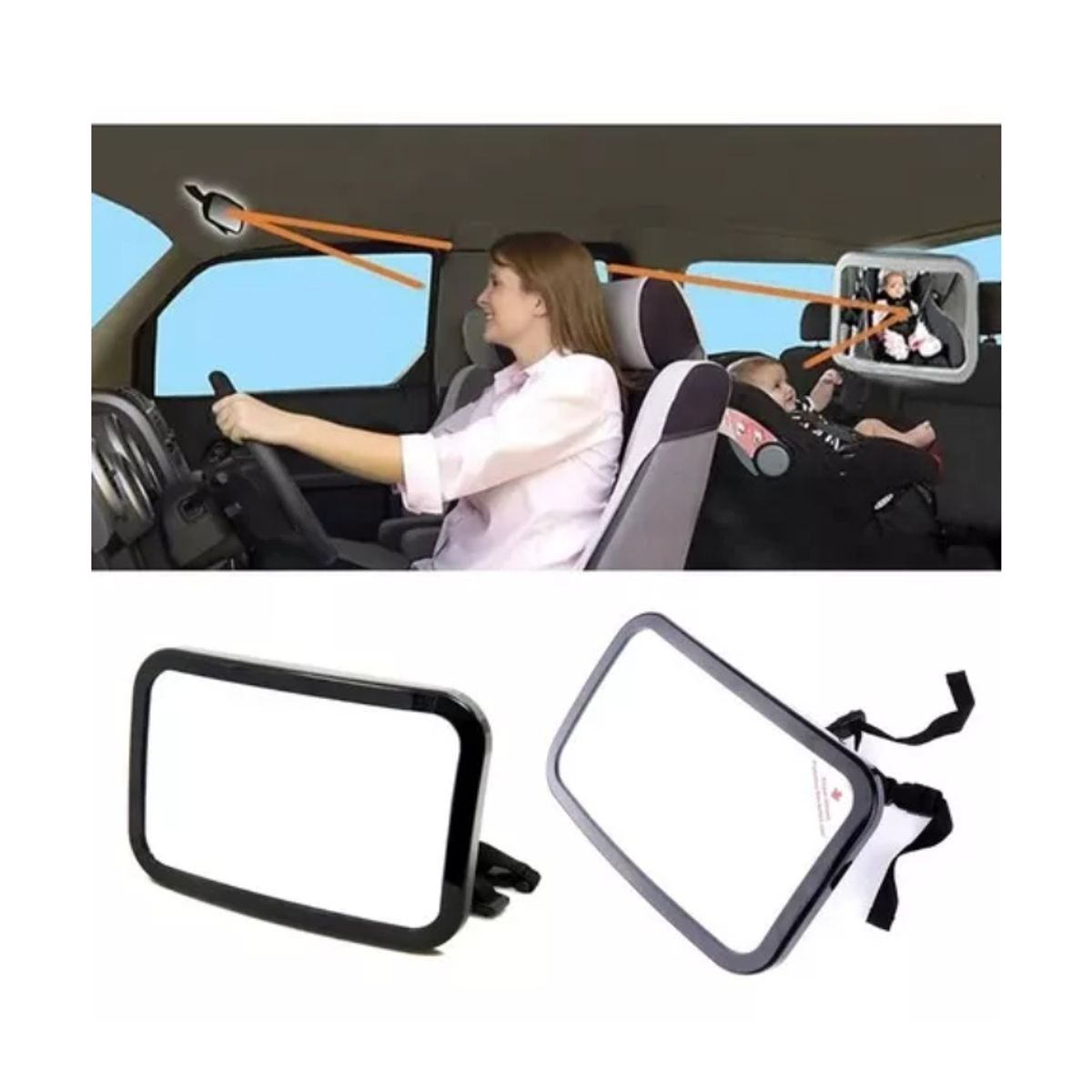 GENERICO - Espejo Retrovisor Ajustable Para Auto para Seguridad De Bebe