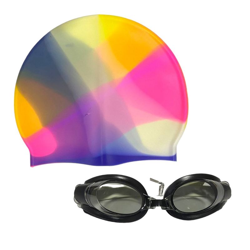 GENERICO - set gorro de piscina y lentes de natacion verano niños adulto