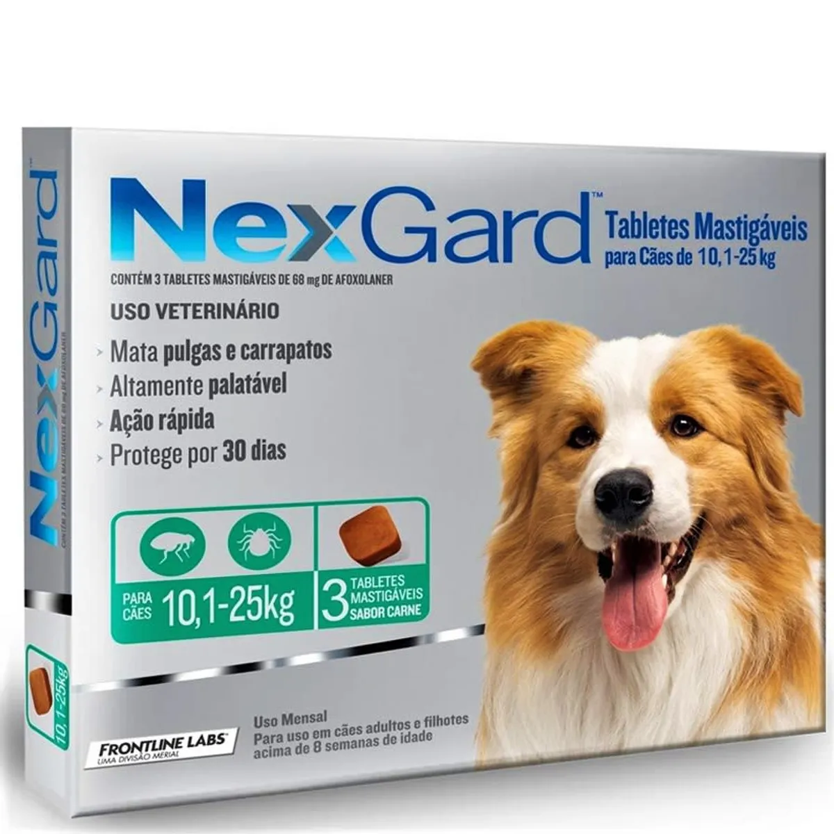 BOEHRINGER INGELHEIM - Nexgard 10 a 25 kg x 3 comprimidos ANTIPULGAS Y GARRAPATAS