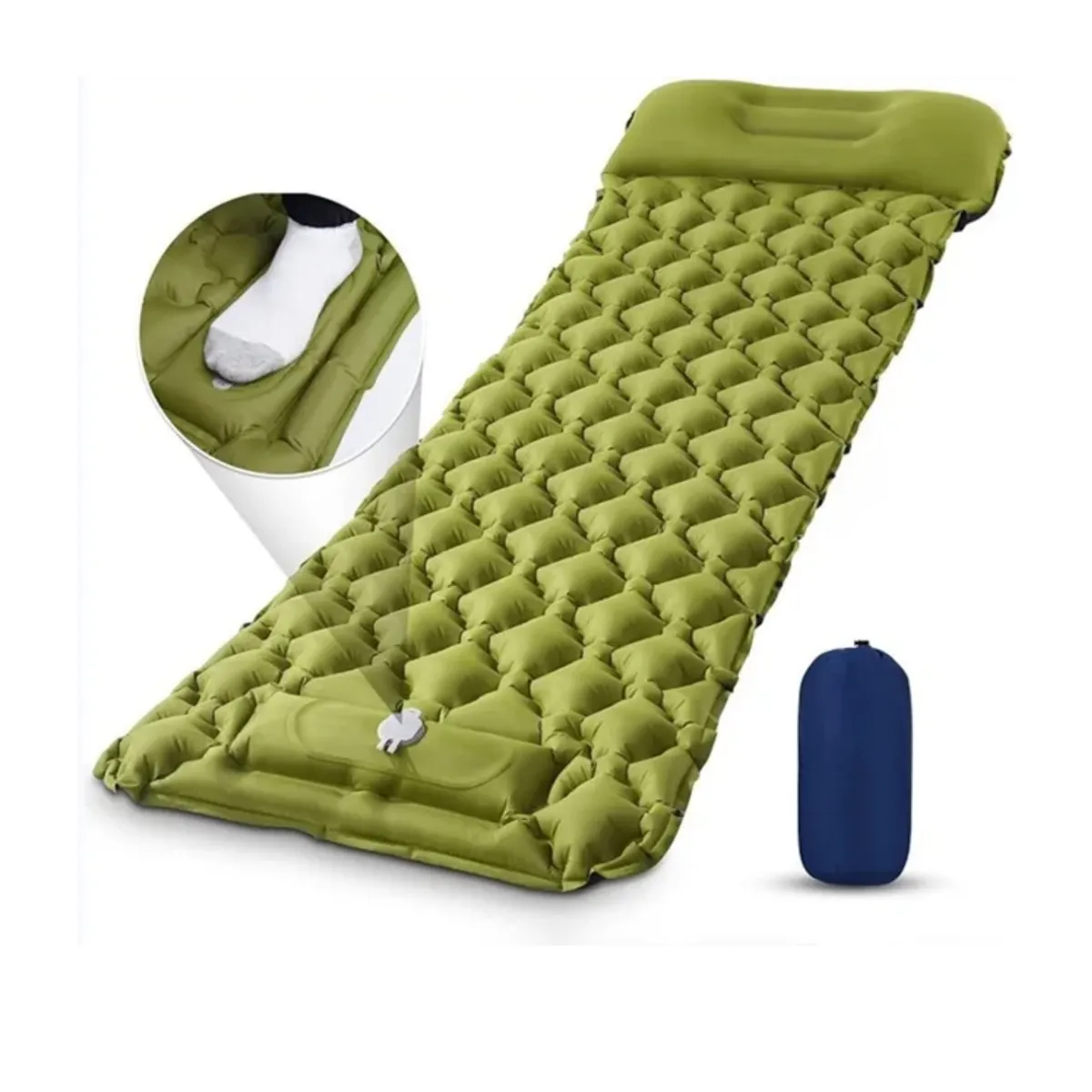 GENERICO - Colchoneta Inflable Plegable Con Bomba De Pie Incorporada