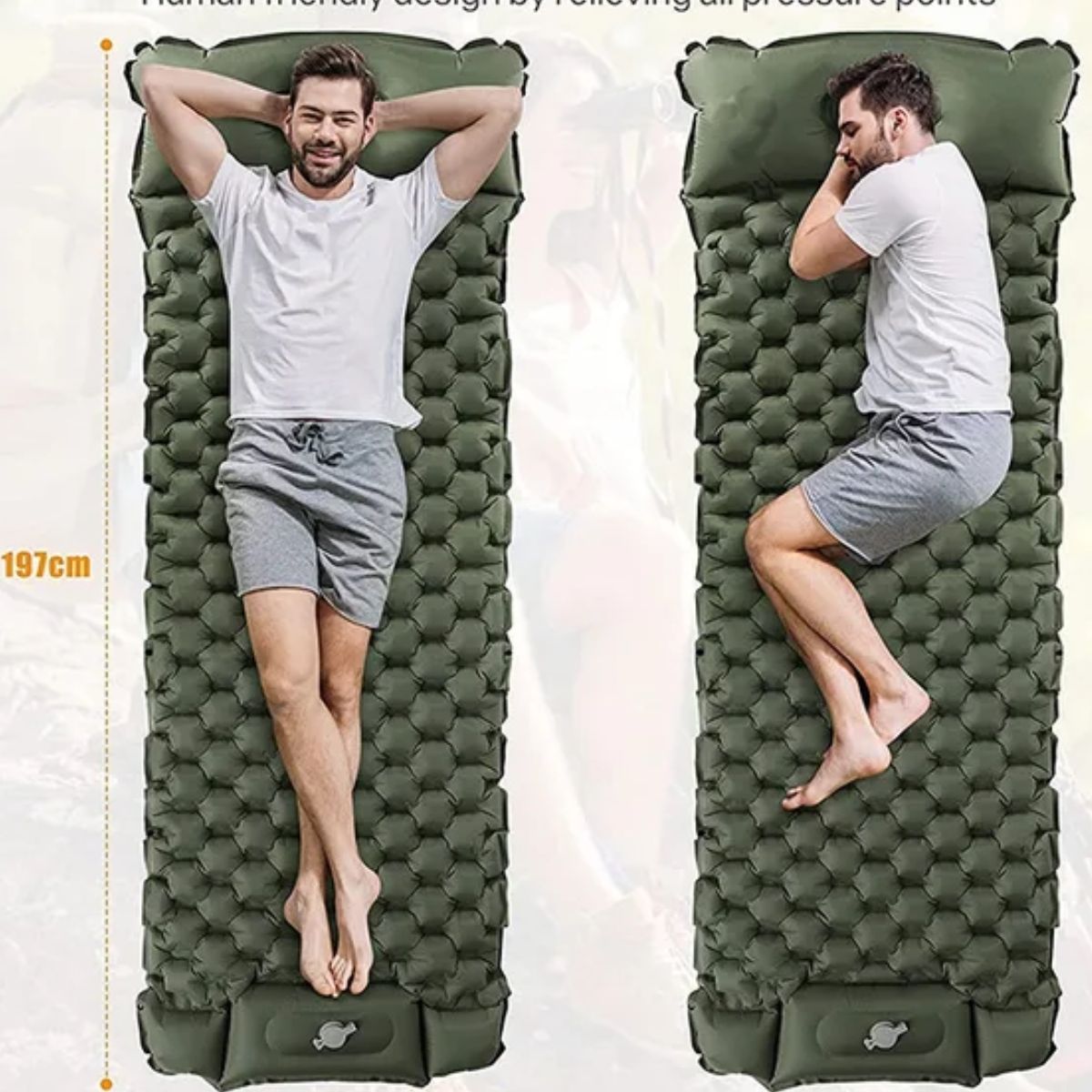 GENERICO - Colchoneta Inflable Plegable Con Bomba De Pie Incorporada