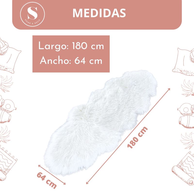 SANTU HOME & DECO - Alfombra Bajada De Cama Blanco