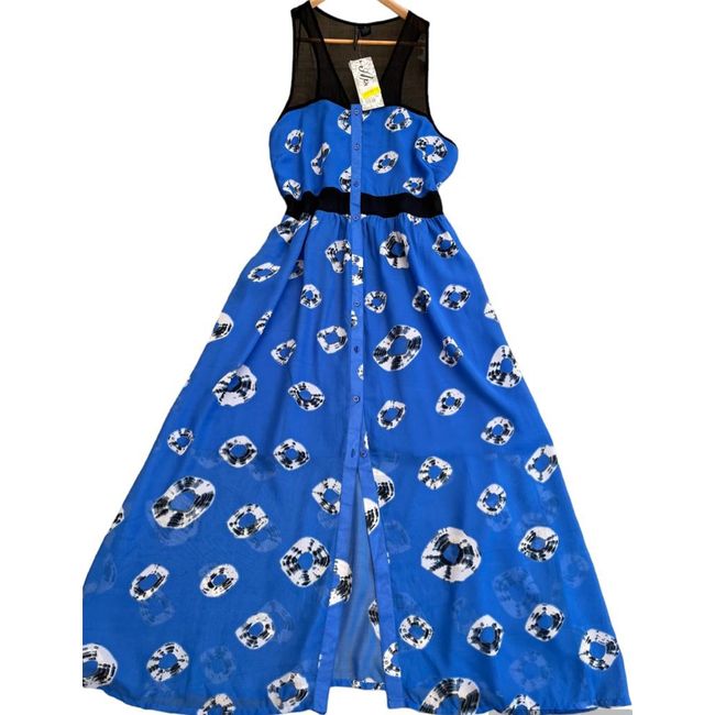 APOLLO - VESTIDO LARGO GASA ESTAMPADO SIN MANGAS