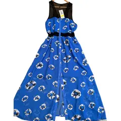 APOLLO - VESTIDO LARGO GASA ESTAMPADO SIN MANGAS