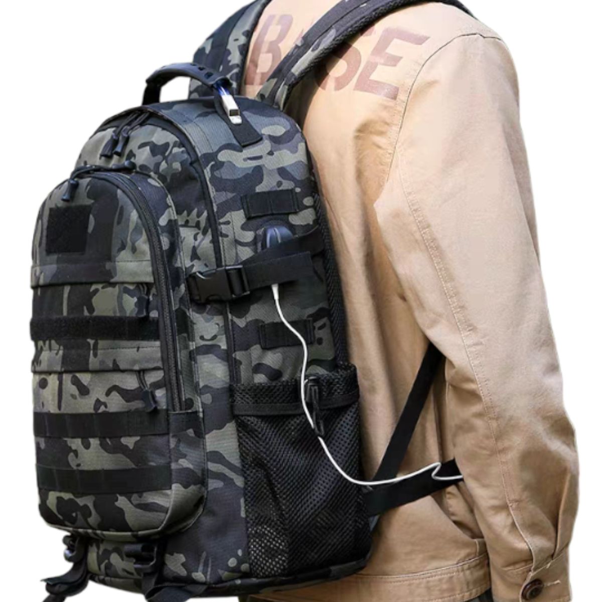 GENERICO - Mochila Bolso De 40Lts Con USB Impermeable Para Camping