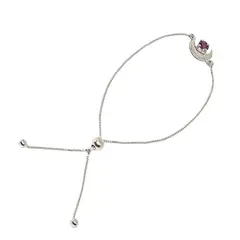 COGGIOLA - Pulsera Luna Amatista Plata Fina 925 Adaptable