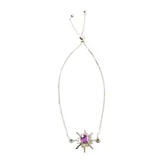 ANDREA COGGIOLA JOYAS - Pulsera Sol Amatista Plata Fina 925 Adaptable