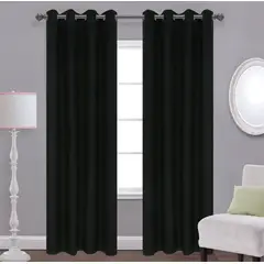 GENERICO - CORTINA NEGRA ENGOMADA UNICOLOR blackout 2 PAÑOS 140X230