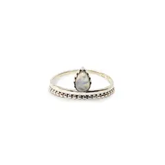 ANDREA COGGIOLA JOYAS - Anillo Ekisha Piedra Luna Plata Fina 925