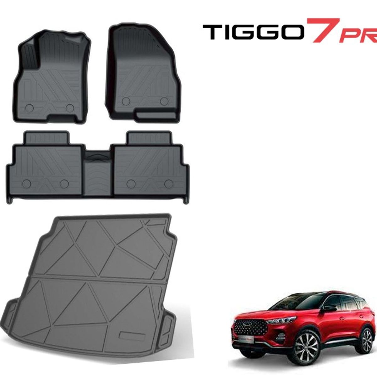 GENERICO - Set Cubre Piso y Maletero Tiggo 7 Pro Calce Perfecto 4 Pieza