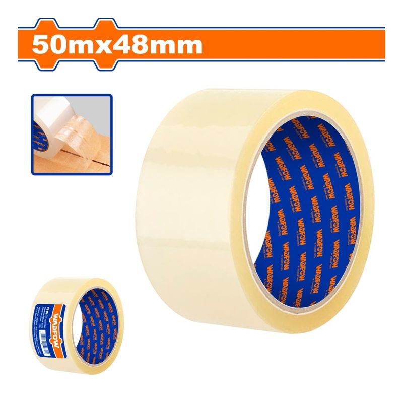 WADFOW - Cinta Adhesiva Para Embalaje 48 Mm 50 M Transparente Wadfow