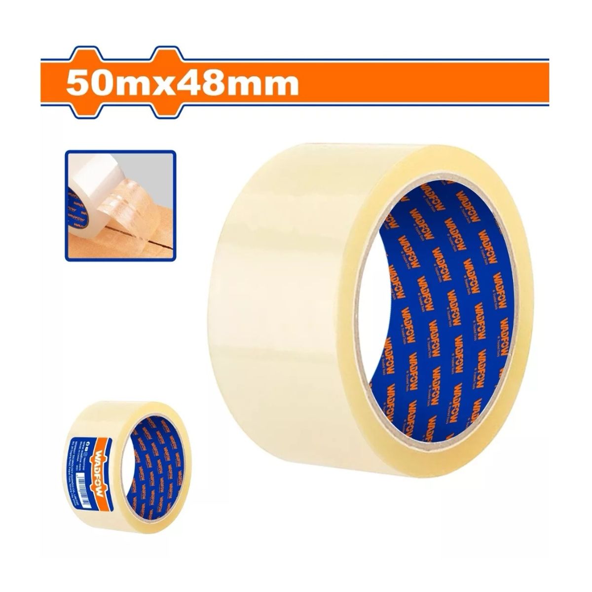 WADFOW - Cinta Adhesiva Para Embalaje 48 Mm 50 M Transparente Wadfow