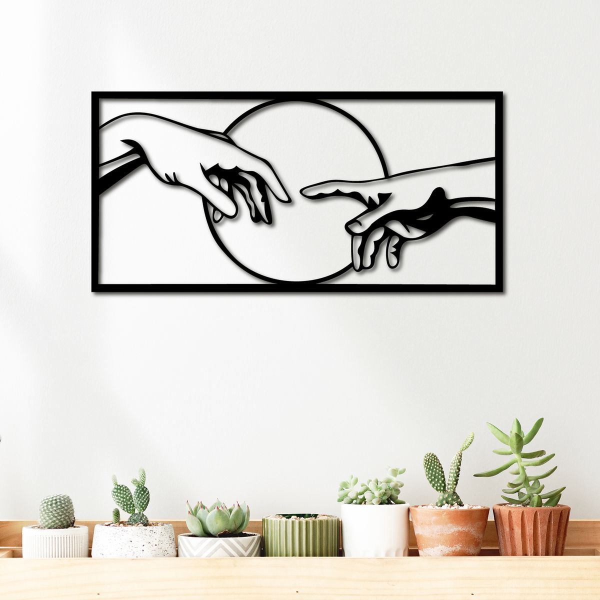 ELAB PROPIA - Cuadro La Creación de Adán 49x24cm - Madera Fun Republic