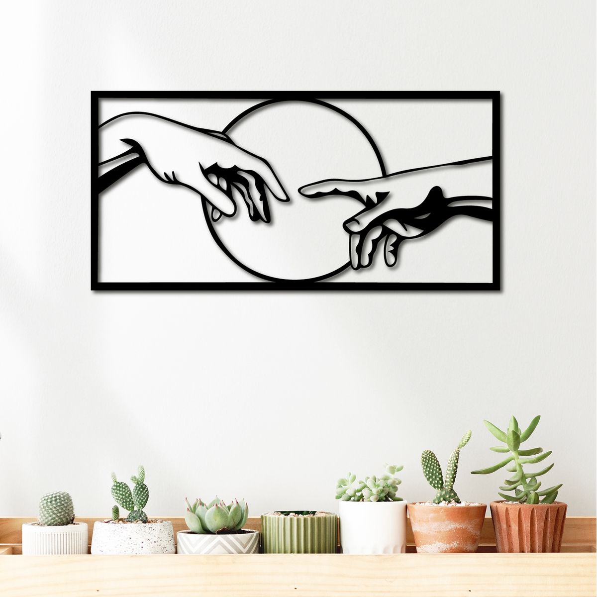 ELAB PROPIA - Cuadro La Creación de Adán 49x24cm - Madera Fun Republic