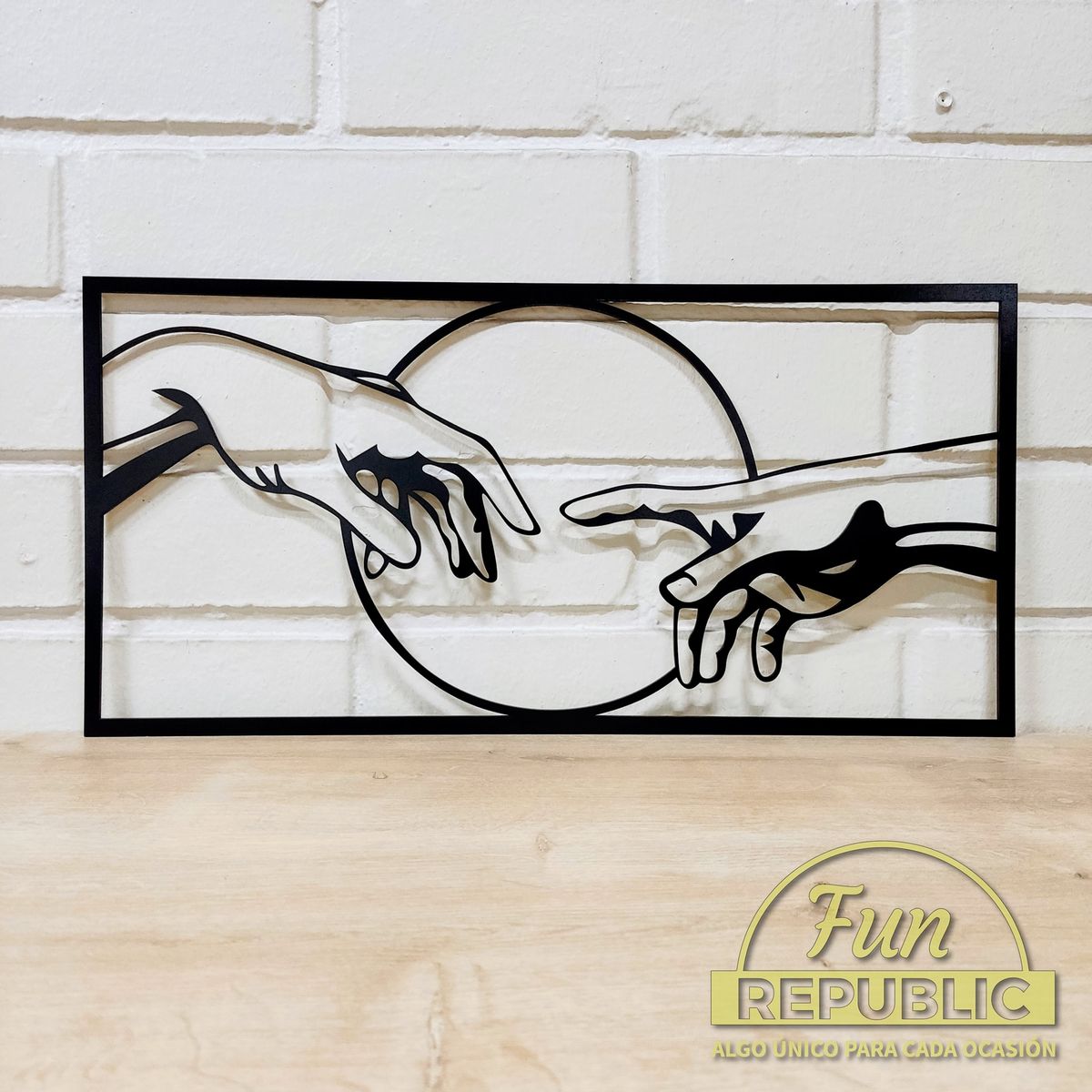 ELAB PROPIA - Cuadro La Creación de Adán 49x24cm - Madera Fun Republic