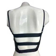 MEDIA LUNA - Crop Top en Cuerina Diseño Lineal