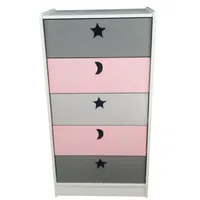 Cajonera de 5 cajones rosada gris