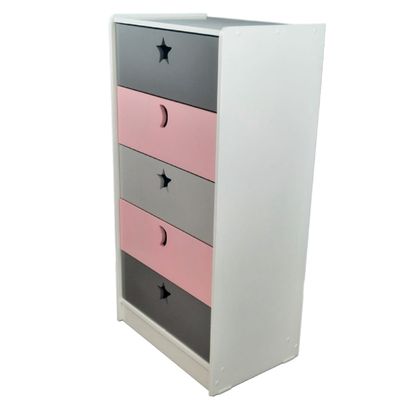 Imagen 2 del producto Cajonera de 5 cajones rosada gris
