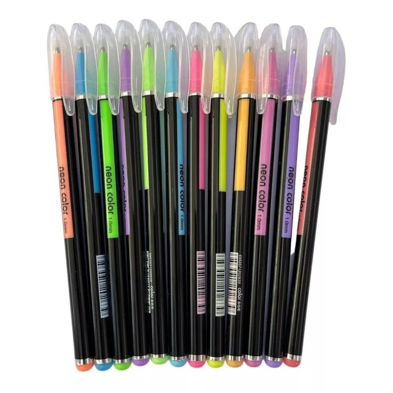 GENERICO - Set Lápices Neón Pastel, 12 Bellos Colores.