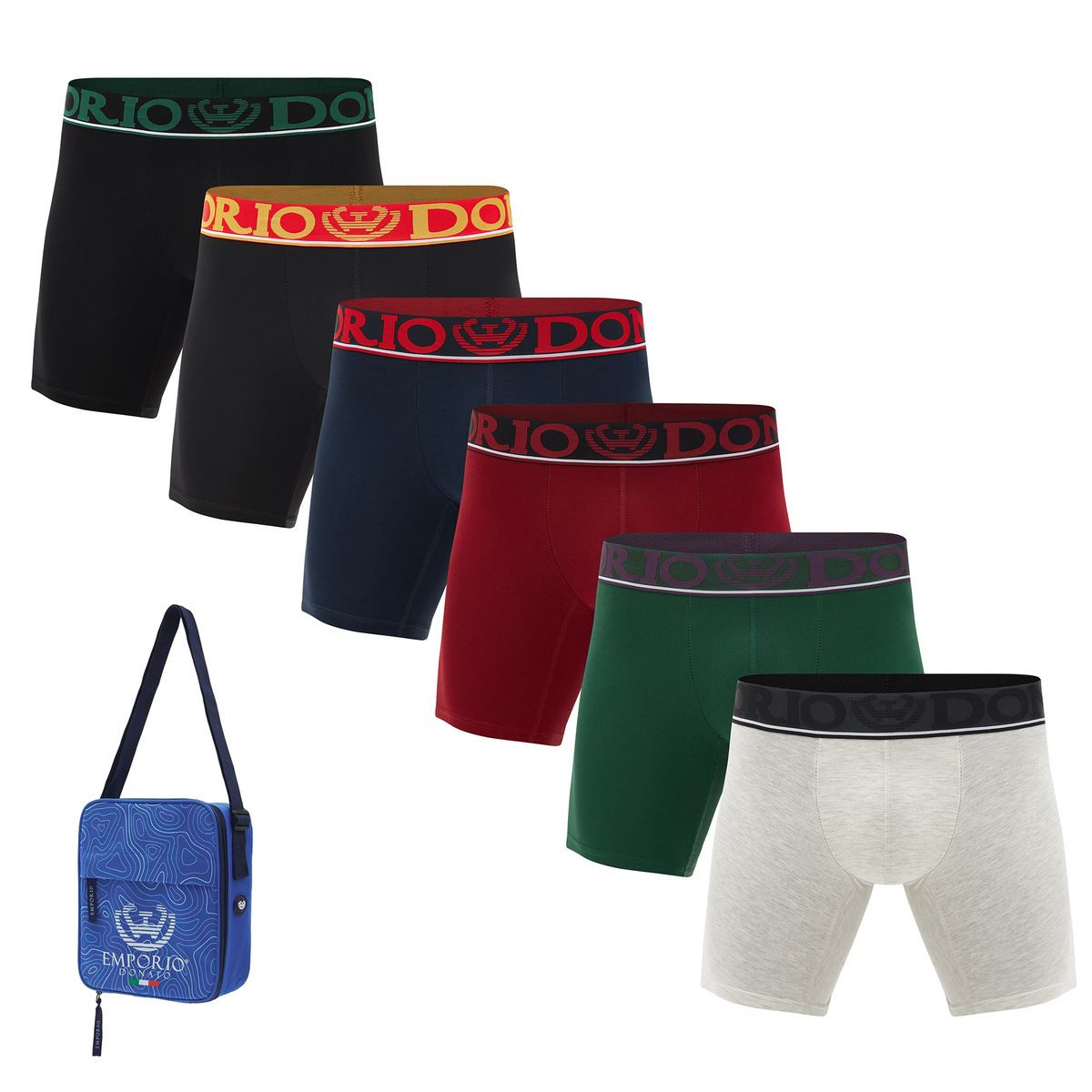 GIOVACCHINO - Pack de 6 Boxer Medio Algodón Hombre Con Bolso Regalo