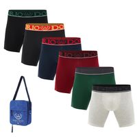 Pack de 6 Boxer Medio Algodón Hombre Con Bolso Regalo