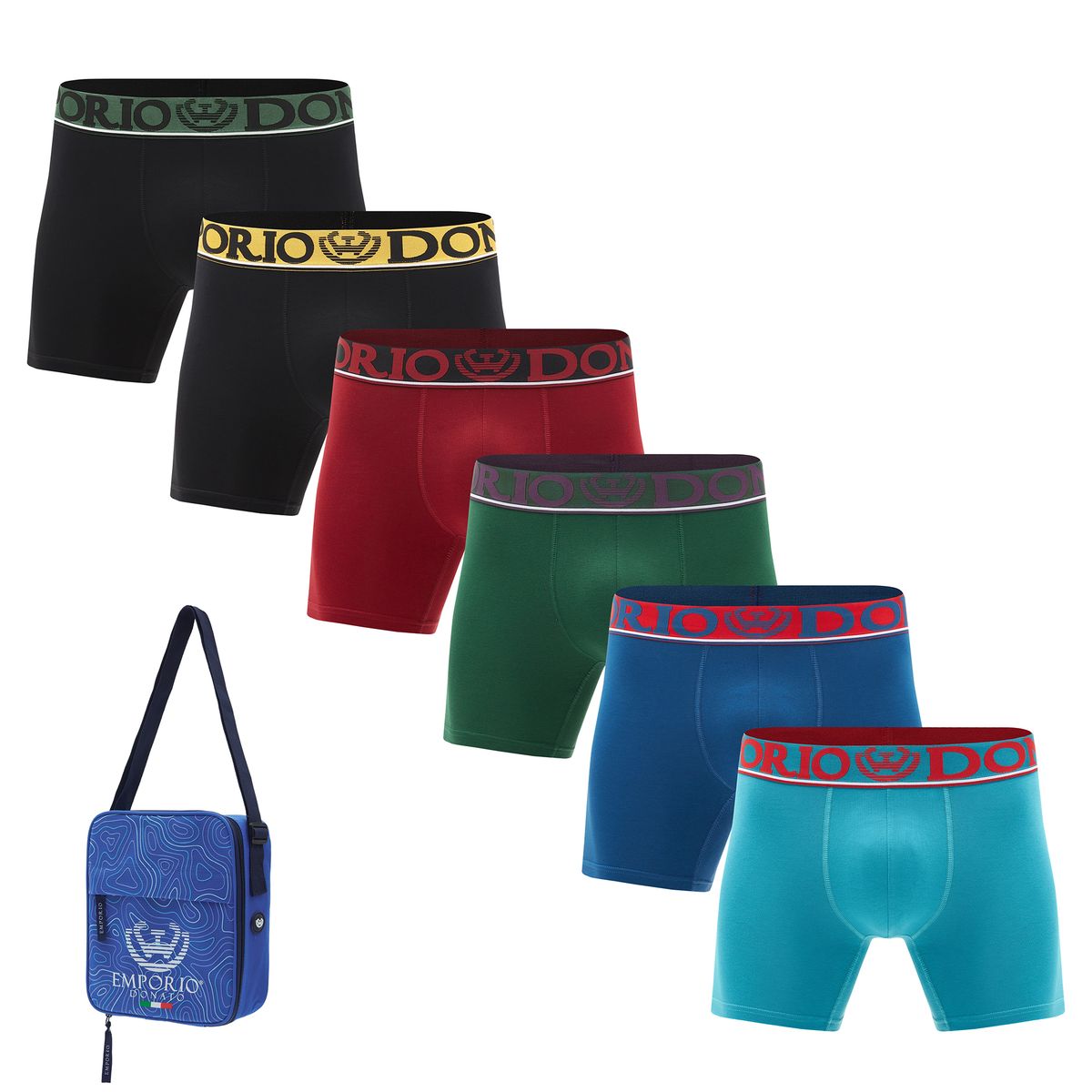 GIOVACCHINO - Pack de 6 Boxer Medio Algodón Hombre Con Bolso Regalo