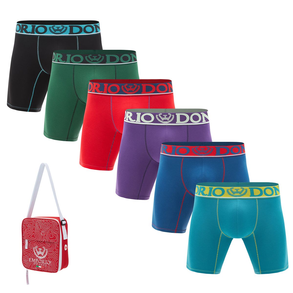 GIOVACCHINO - Pack de 6 Boxer Medio Algodón Hombre Con Bolso Regalo