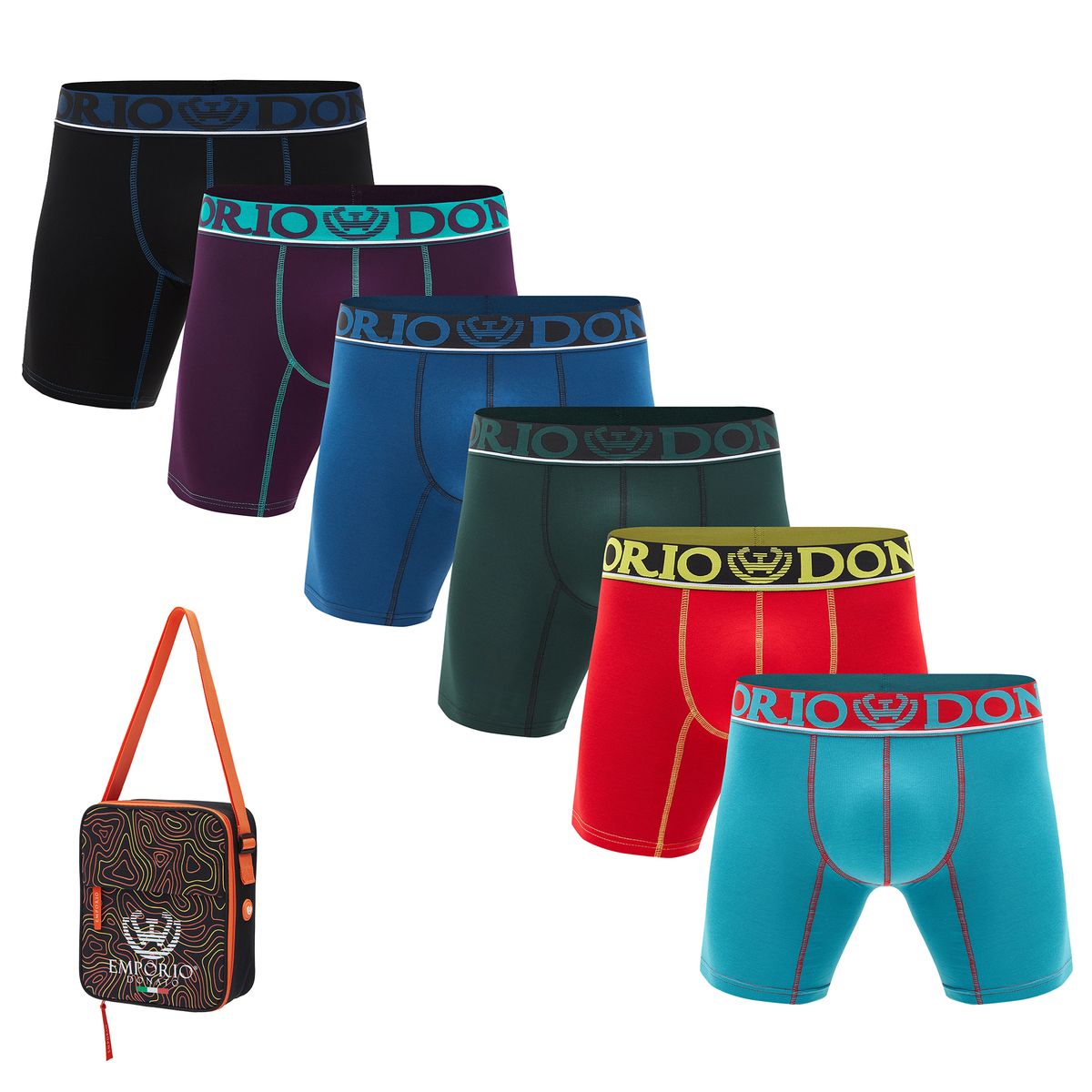 GIOVACCHINO - Pack de 6 Boxer Medio Algodón Hombre Con Bolso Regalo