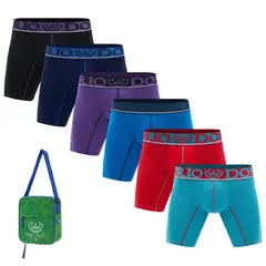 GIOVACCHINO - Pack de 6 Boxer Medio Algodón Hombre Con Bolso Regalo