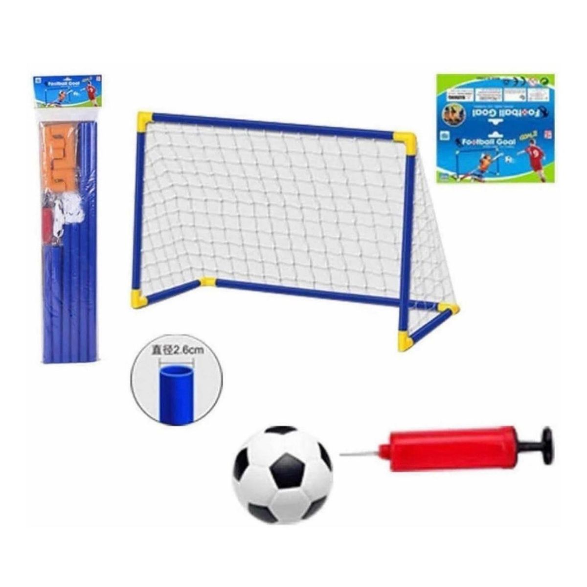 GENERICO - Pack Arcos De Futbol X2 ´ Pelota Bombin Juguete Para Niños