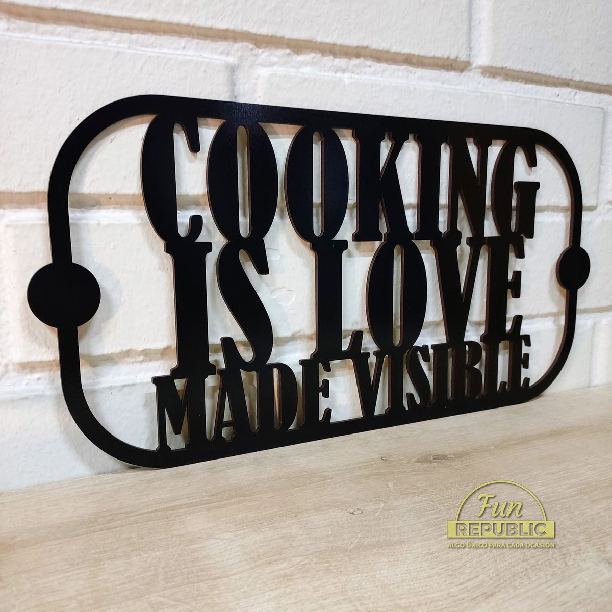 ELAB PROPIA - Cuadro Decorativo para Cocina 40x20cm - Madera Fun Republic