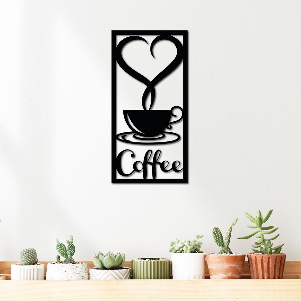 ELAB PROPIA - Cuadro Taza Café para Cocina 40x20cm - Madera Fun Republic