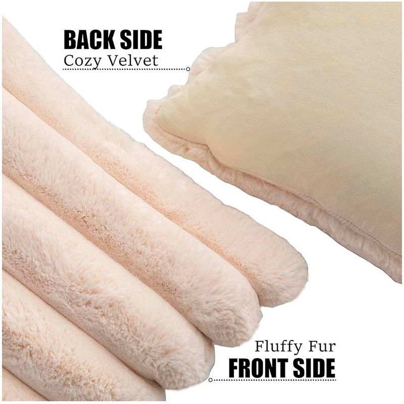 GENERICO - Pack funda de cojin piel de oveja sintetica 4545cm
