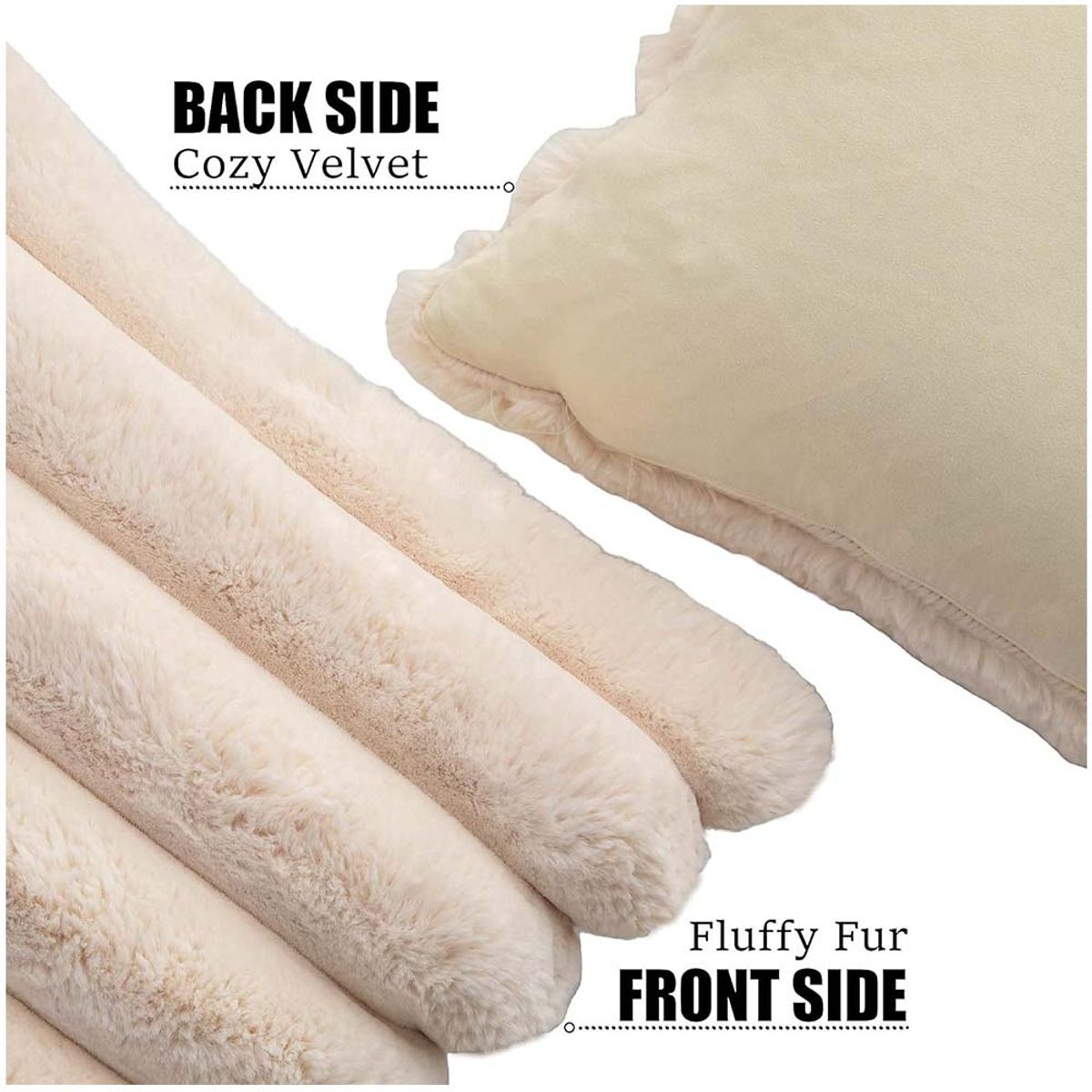 GENERICO - Pack funda de cojin piel de oveja sintetica 4545cm